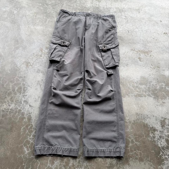 The Unbranded Brand Other - Vintage 90's old navy heavy cotton baggy wide leg slate grey cargo pants  36x31